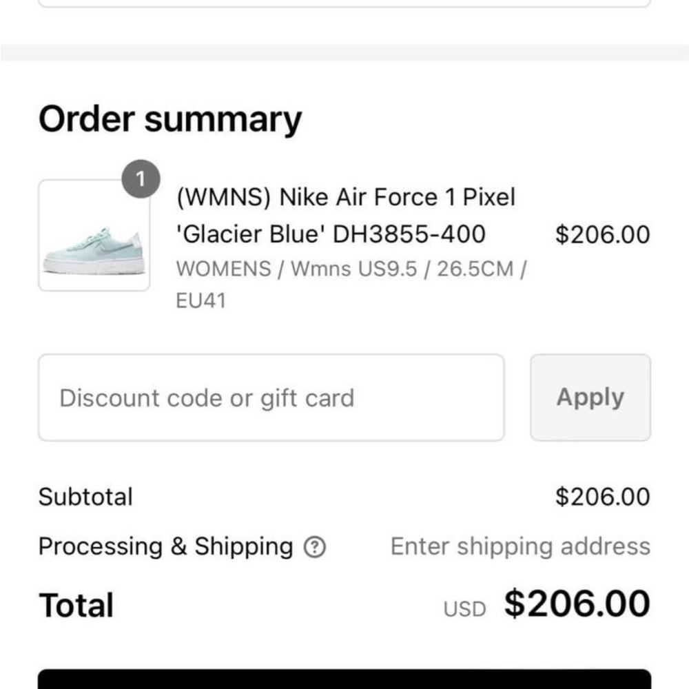 Woman’s Nike Air Force one pixel glacier blue shoes size 9.5 new